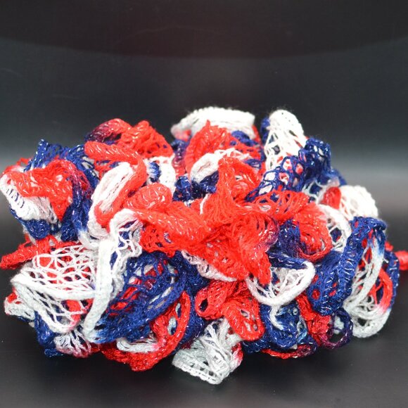Homemade Red, White, and Blue Ruffle Scarf - Picture 1 of 2